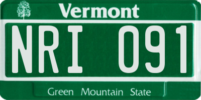 VT license plate NRI091