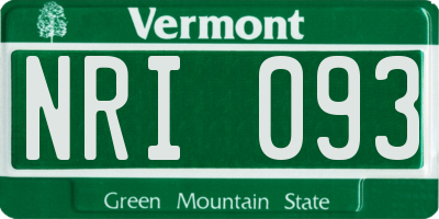VT license plate NRI093