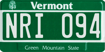 VT license plate NRI094
