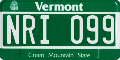 VT license plate NRI099