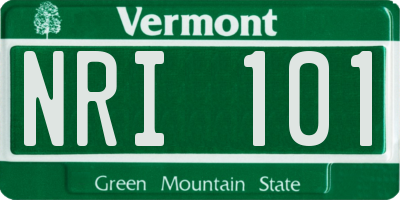 VT license plate NRI101