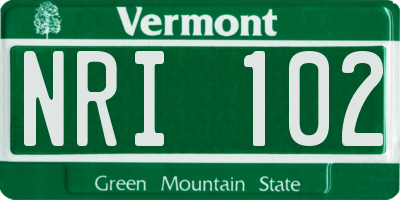 VT license plate NRI102