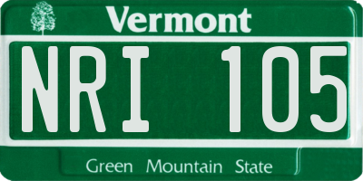 VT license plate NRI105