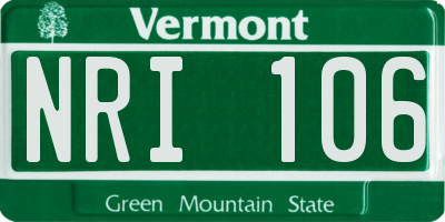 VT license plate NRI106