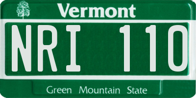 VT license plate NRI110