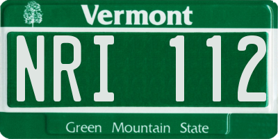 VT license plate NRI112