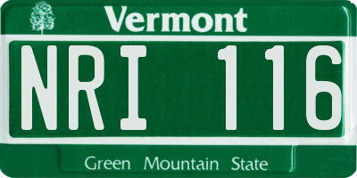 VT license plate NRI116