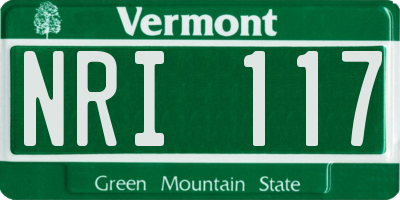 VT license plate NRI117
