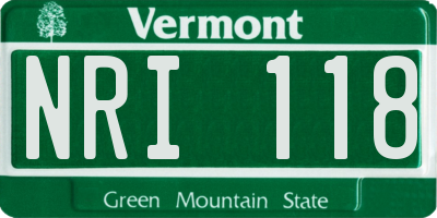 VT license plate NRI118