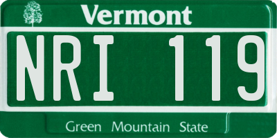 VT license plate NRI119