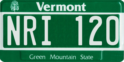 VT license plate NRI120