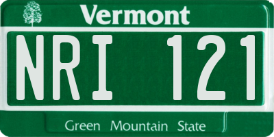 VT license plate NRI121