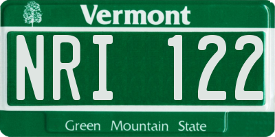 VT license plate NRI122