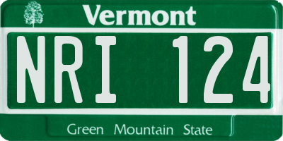 VT license plate NRI124