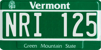 VT license plate NRI125