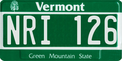 VT license plate NRI126