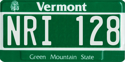 VT license plate NRI128