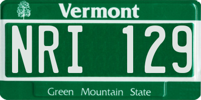 VT license plate NRI129