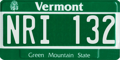 VT license plate NRI132