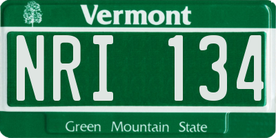 VT license plate NRI134