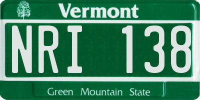 VT license plate NRI138