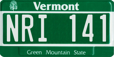 VT license plate NRI141