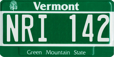 VT license plate NRI142