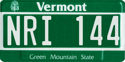 VT license plate NRI144