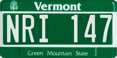 VT license plate NRI147