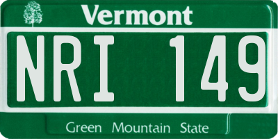 VT license plate NRI149