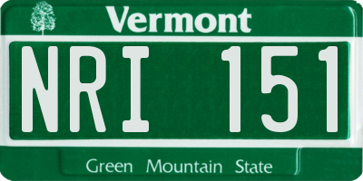 VT license plate NRI151