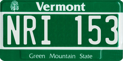VT license plate NRI153