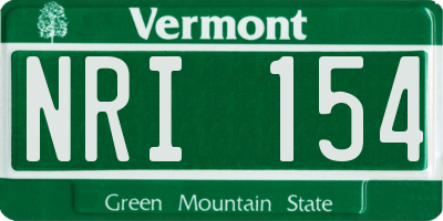 VT license plate NRI154