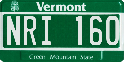 VT license plate NRI160