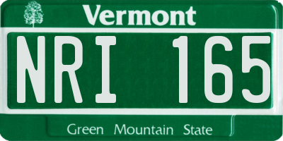 VT license plate NRI165