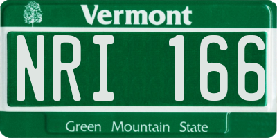 VT license plate NRI166