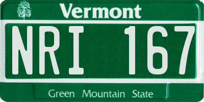 VT license plate NRI167