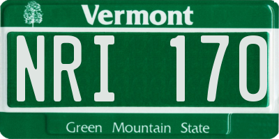 VT license plate NRI170