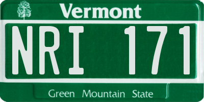 VT license plate NRI171