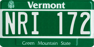 VT license plate NRI172