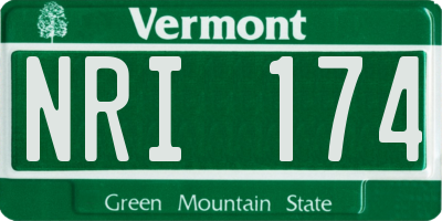 VT license plate NRI174