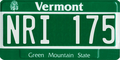 VT license plate NRI175