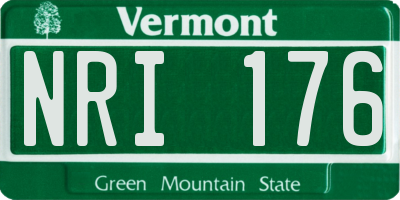 VT license plate NRI176