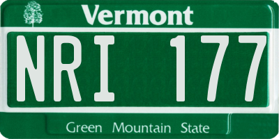 VT license plate NRI177