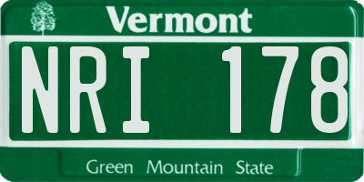 VT license plate NRI178