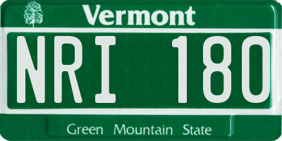 VT license plate NRI180