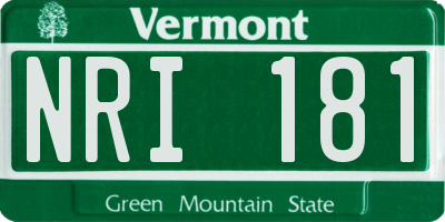 VT license plate NRI181