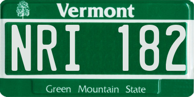 VT license plate NRI182