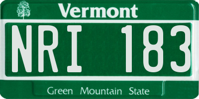 VT license plate NRI183