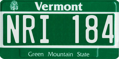 VT license plate NRI184